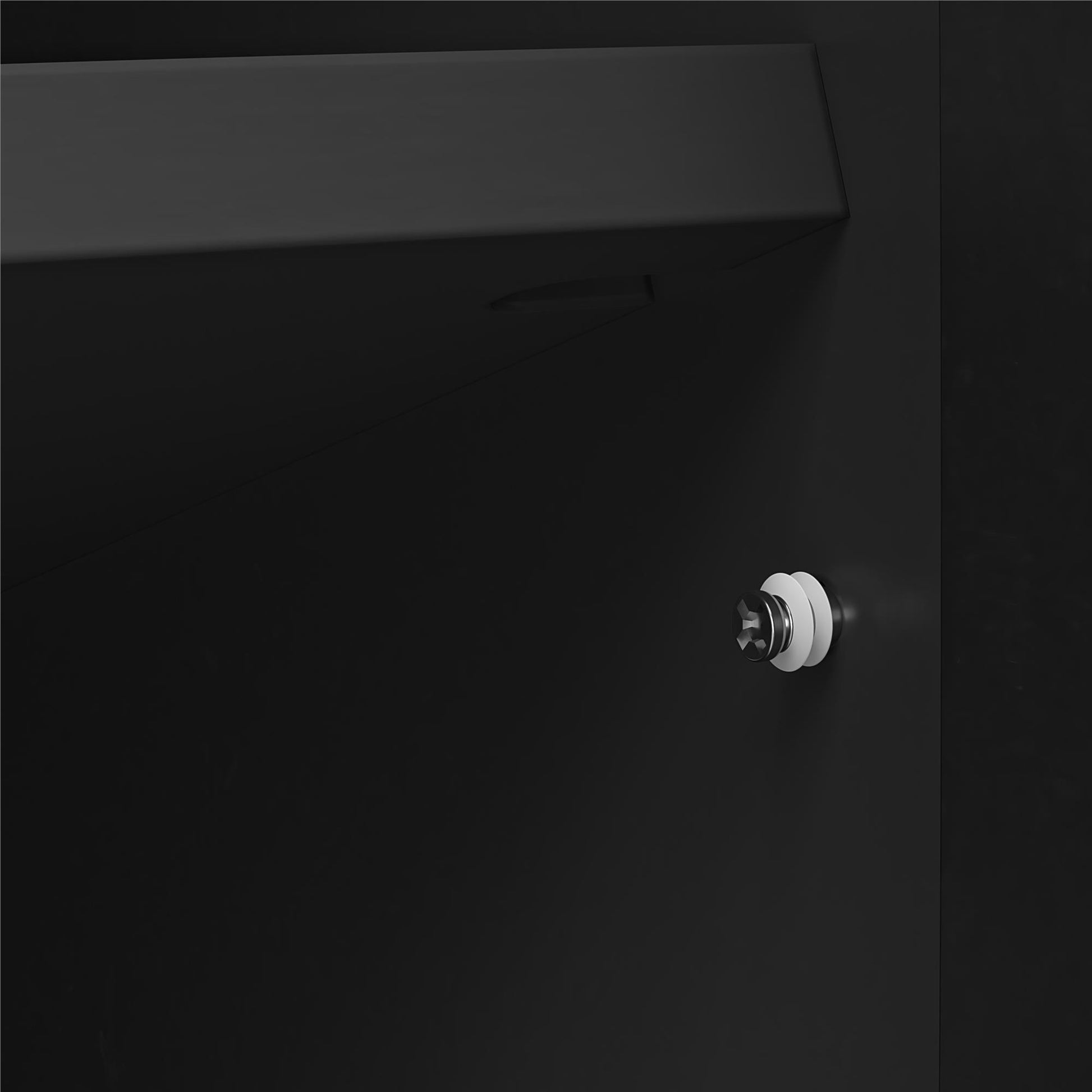 68" Media Console with Beveled Steel Base for TVs up to 77", Black - Black