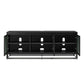 68" Media Console with Beveled Steel Base for TVs up to 77", Black - Black