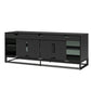 68" Media Console with Beveled Steel Base for TVs up to 77", Black - Black