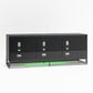68" Media Console with Beveled Steel Base for TVs up to 77", Black - Black
