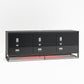 68" Media Console with Beveled Steel Base for TVs up to 77", Black - Black
