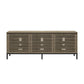 68" Media Console with Steel Post Base for TVs up to 77", Sterling Oak Wood Veneer - Sterling Oak Veneer