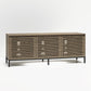 68" Media Console with Steel Post Base for TVs up to 77", Sterling Oak Wood Veneer - Sterling Oak Veneer
