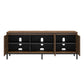 68" Media Console with Steel Post Base for TVs up to 77", Walnut Wood Veneer - Columbia Walnut Veneer