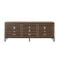 68" Media Console with Steel Post Base for TVs up to 77", Walnut Wood Veneer - Columbia Walnut Veneer