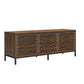 68" Media Console with Steel Post Base for TVs up to 77", Walnut Wood Veneer - Columbia Walnut Veneer