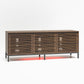 68" Media Console with Steel Post Base for TVs up to 77", Walnut Wood Veneer - Columbia Walnut Veneer