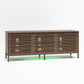 68" Media Console with Steel Post Base for TVs up to 77", Walnut Wood Veneer - Columbia Walnut Veneer