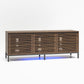 68" Media Console with Steel Post Base for TVs up to 77", Walnut Wood Veneer - Columbia Walnut Veneer