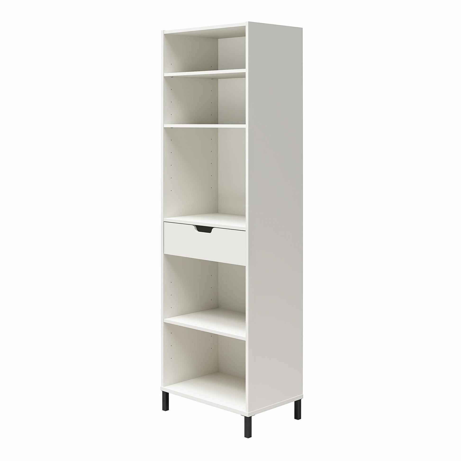 Versa Open Cabinet for Crafting with Drawer and Adjustable Shelving - White