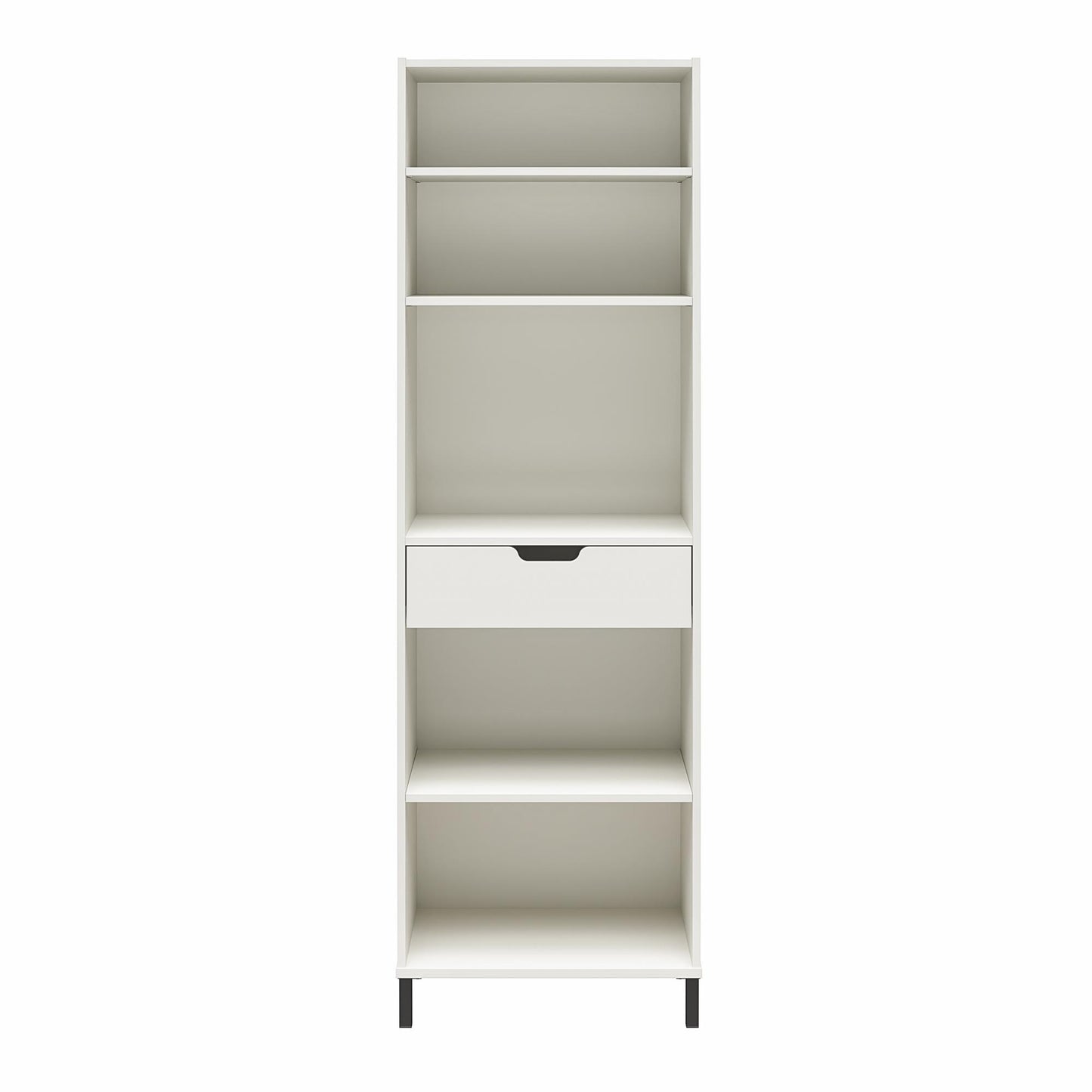 Versa Open Cabinet for Crafting with Drawer and Adjustable Shelving - White