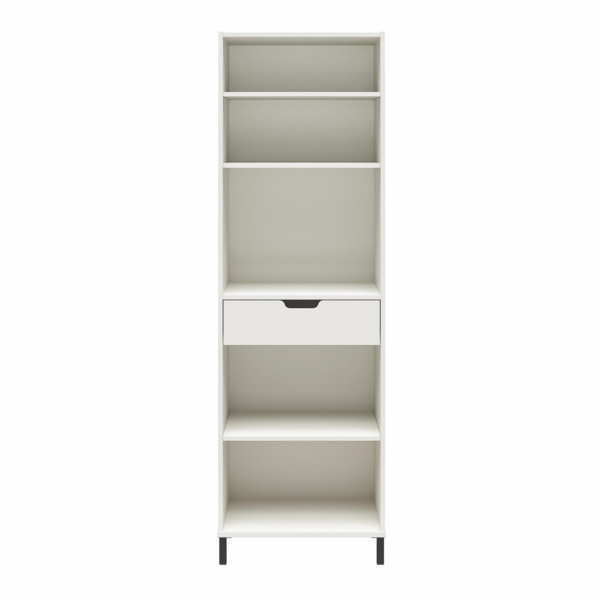 Versa Open Cabinet for Crafting with Drawer and Adjustable Shelving - White