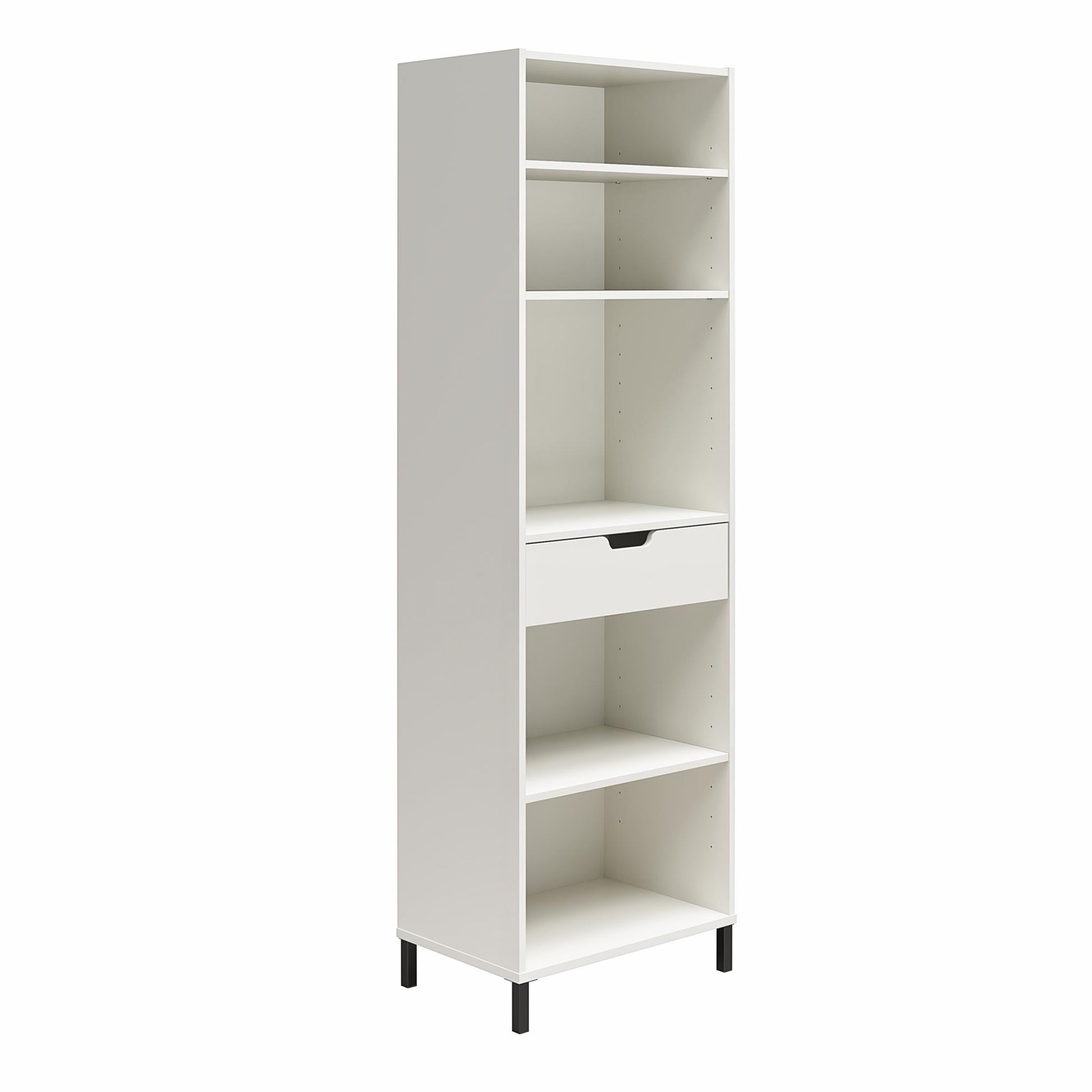 Versa Open Cabinet for Crafting with Drawer and Adjustable Shelving - White