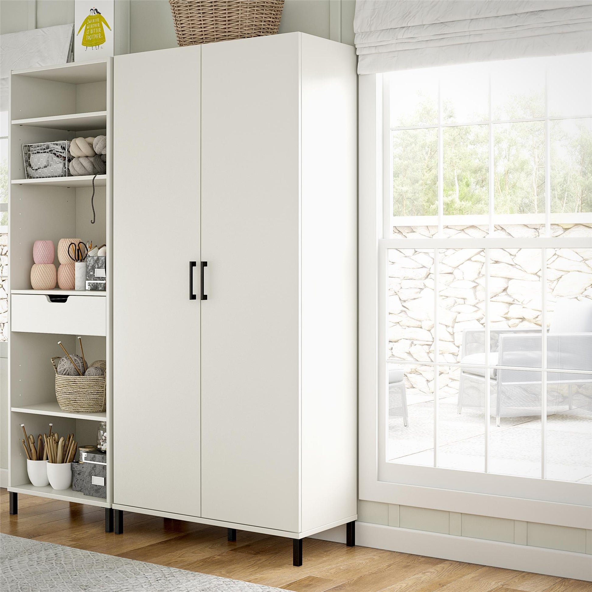 Versa 36" Wide 2 Door Garage Sport or Craft Storage Cabinet - White