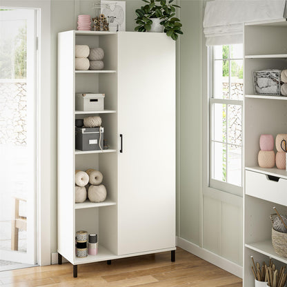 Versa 36" Wide Cabinet with 1 Door, White - White