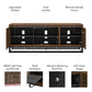 68" Media Console with Beveled Steel Base for TVs up to 77", Columbia Walnut Wood Veneer - Columbia Walnut Veneer