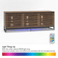 68" Media Console with Beveled Steel Base for TVs up to 77", Sterling Oak Wood Veneer - Sterling Oak Veneer