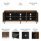 68" Media Console with Steel Post Base for TVs up to 77", Sterling Oak Wood Veneer - Sterling Oak Veneer