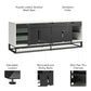 68" Media Console with Beveled Steel Base for TVs up to 77", White - White