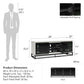 68" Media Console with Beveled Steel Base for TVs up to 77", Black - Black