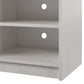 Hendrix 65" TV Stand with Electric Fireplace Insert and 6 Shelves - Ivory Oak