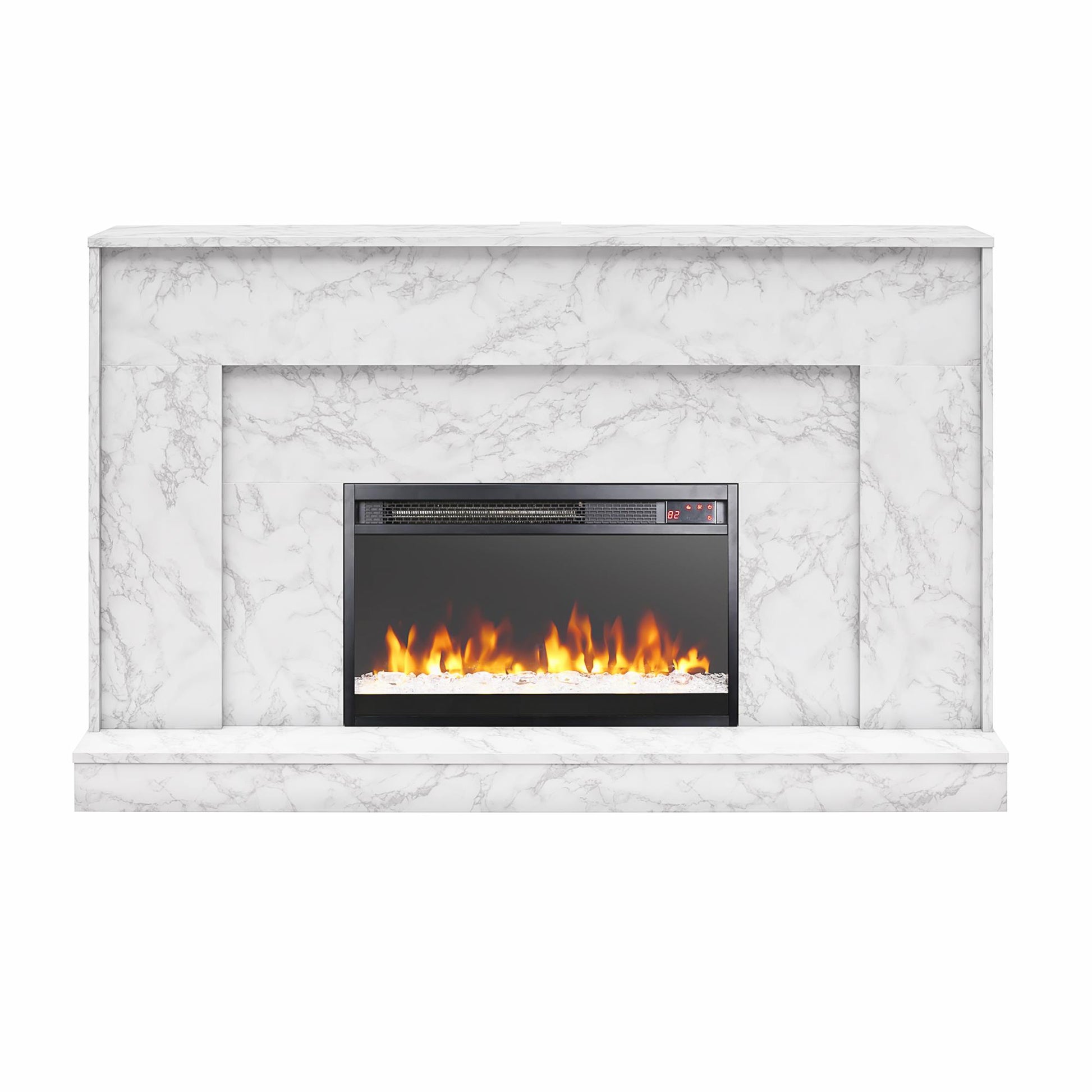 Liberty Mantel Fireplace, Marble - White marble