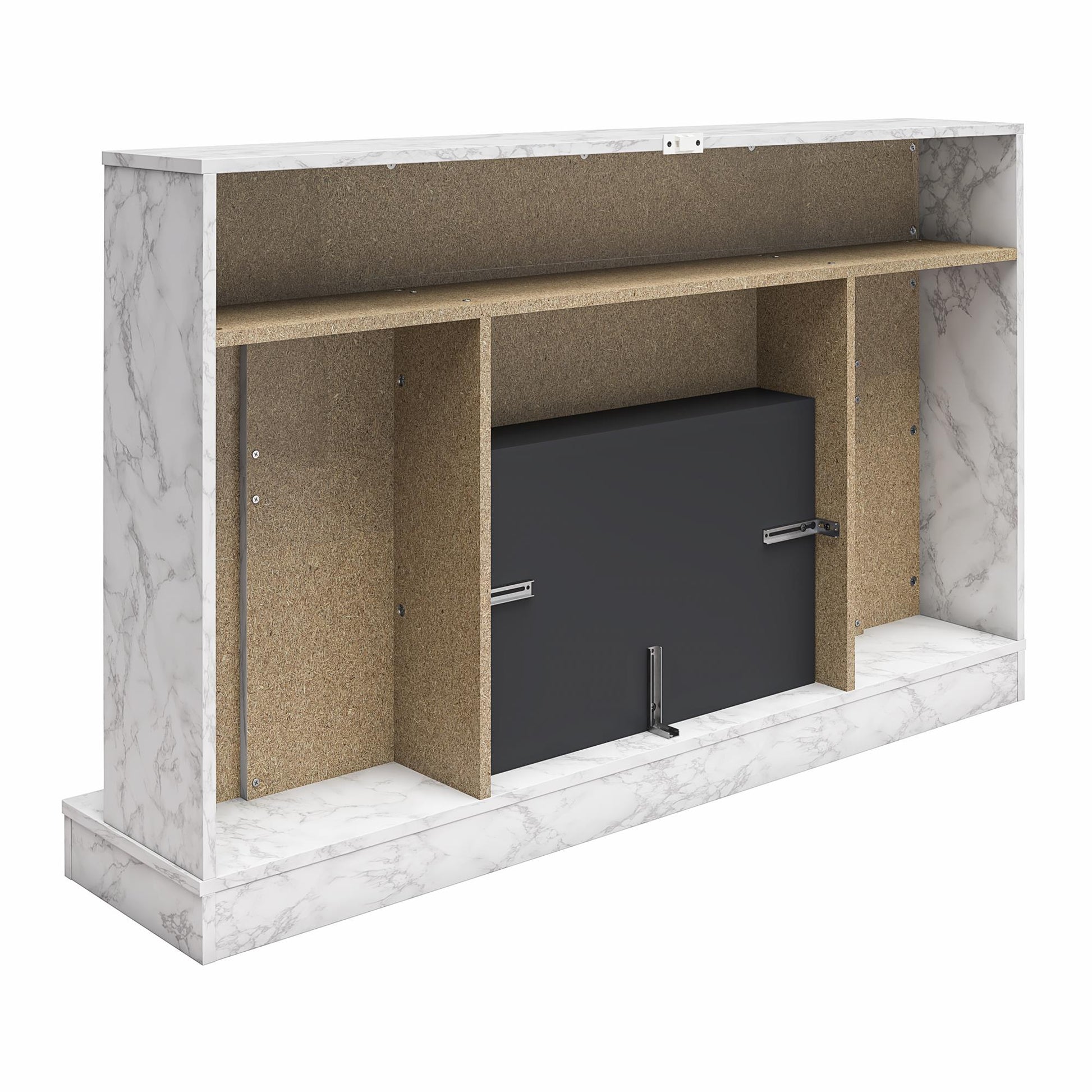 Liberty Mantel Fireplace, Marble - White marble
