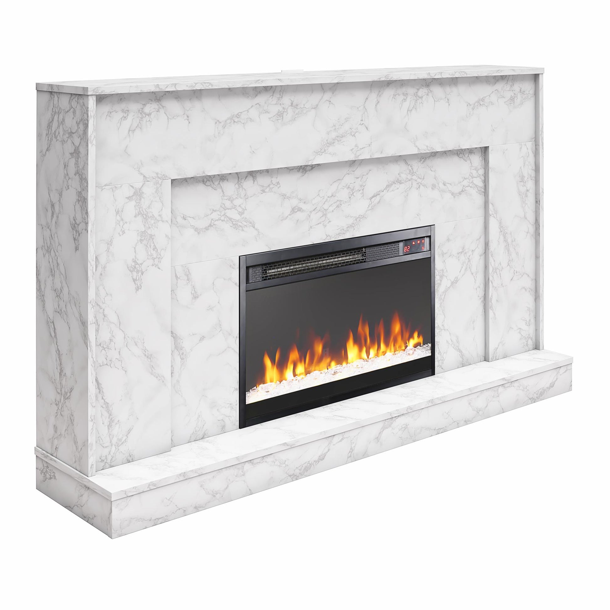 Liberty Mantel Fireplace, Marble - White marble