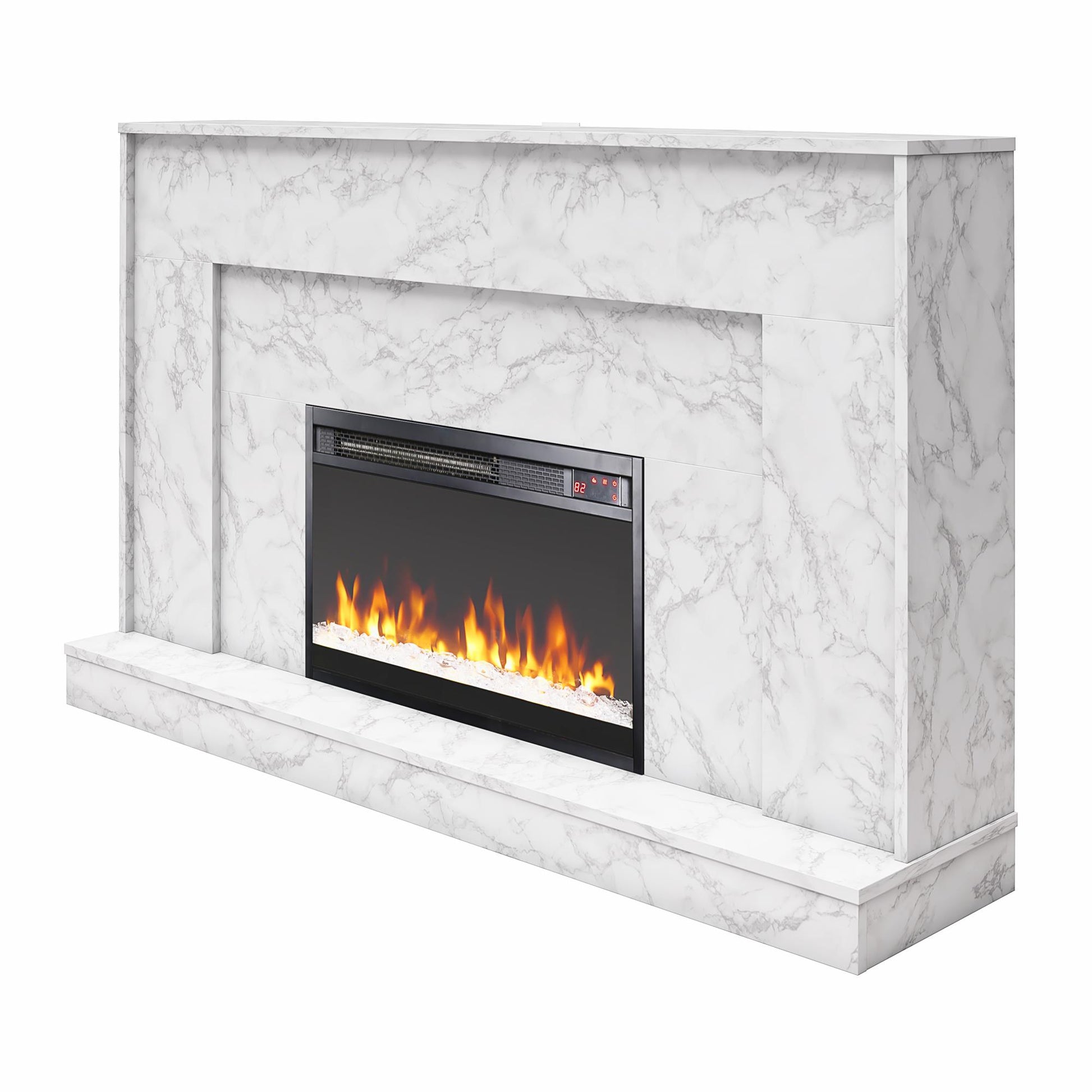 Liberty Mantel Fireplace, Marble - White marble