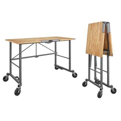 Smartfold Portable Folding Workbench with Hardwood Top and 400 lb Weight Capacity - Heath Pine