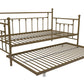 Manila Metal Daybed and Trundle Set with Sturdy Metal Frame and Slats - Gold - Twin