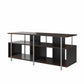 Alonso Mixed Media TV Stand with 4 Open Shelves for TVs up to 69" - Espresso