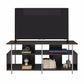 Alonso Mixed Media TV Stand with 4 Open Shelves for TVs up to 69" - Espresso