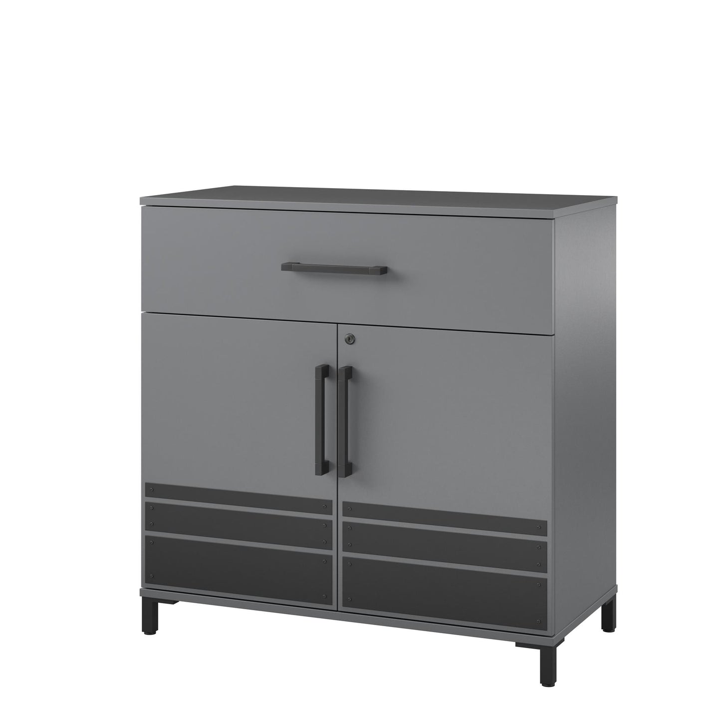 Shelby Garage Base Cabinet 2 Door/1 Drawer, Graphite - Graphite