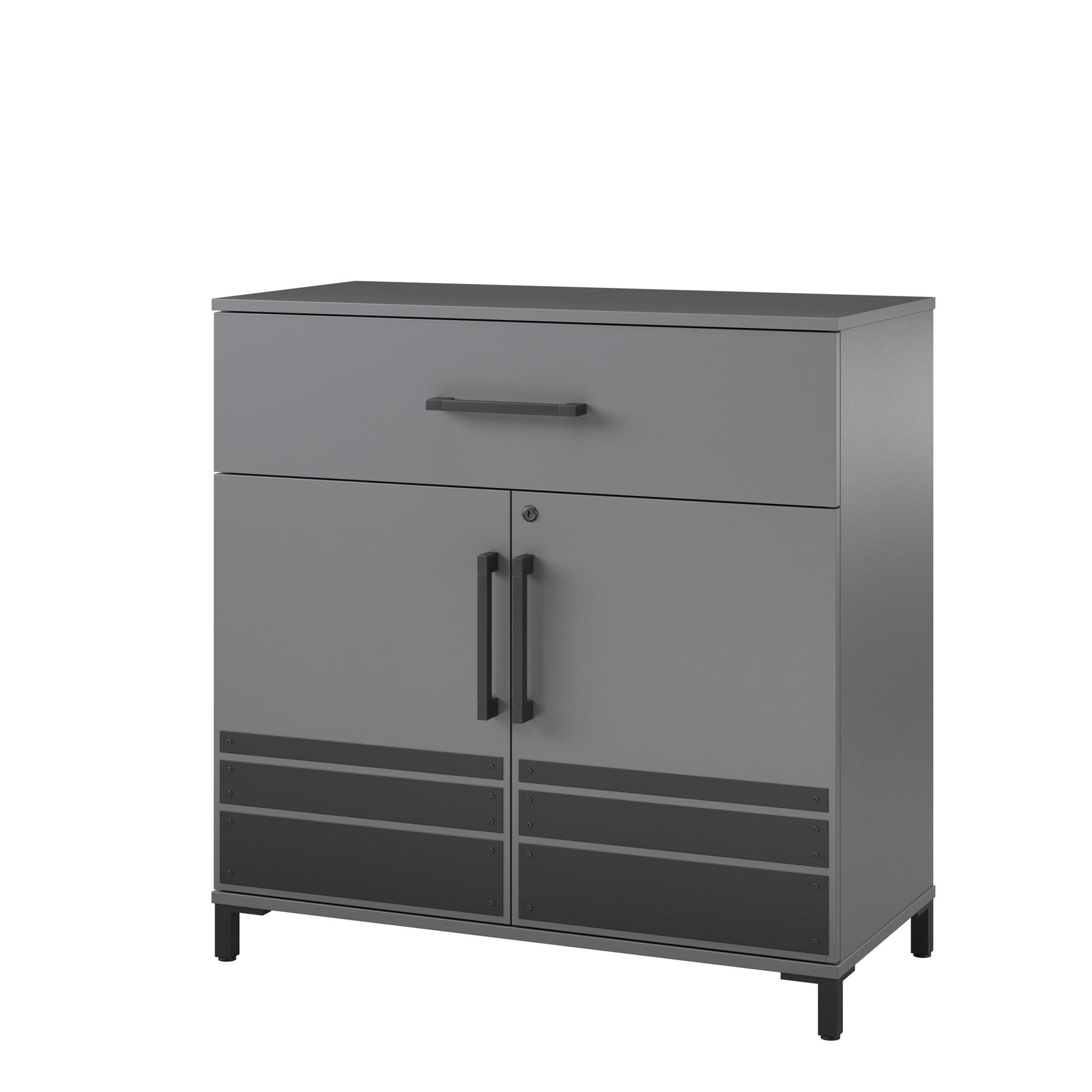 Shelby Garage Base Cabinet 2 Door/1 Drawer, Graphite - Graphite