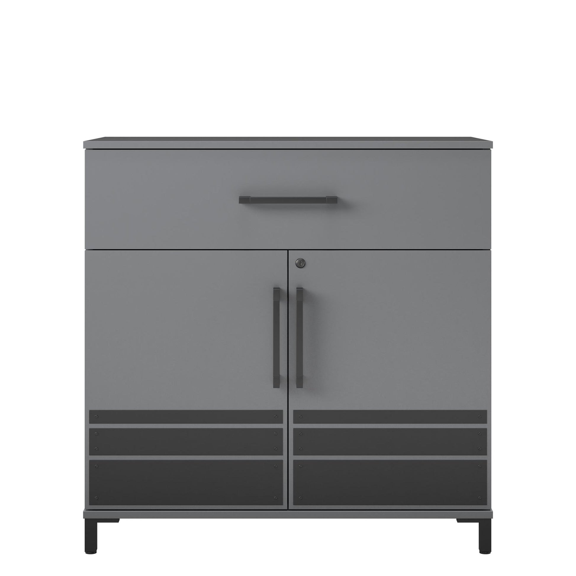 Shelby Garage Base Cabinet 2 Door/1 Drawer, Graphite - Graphite