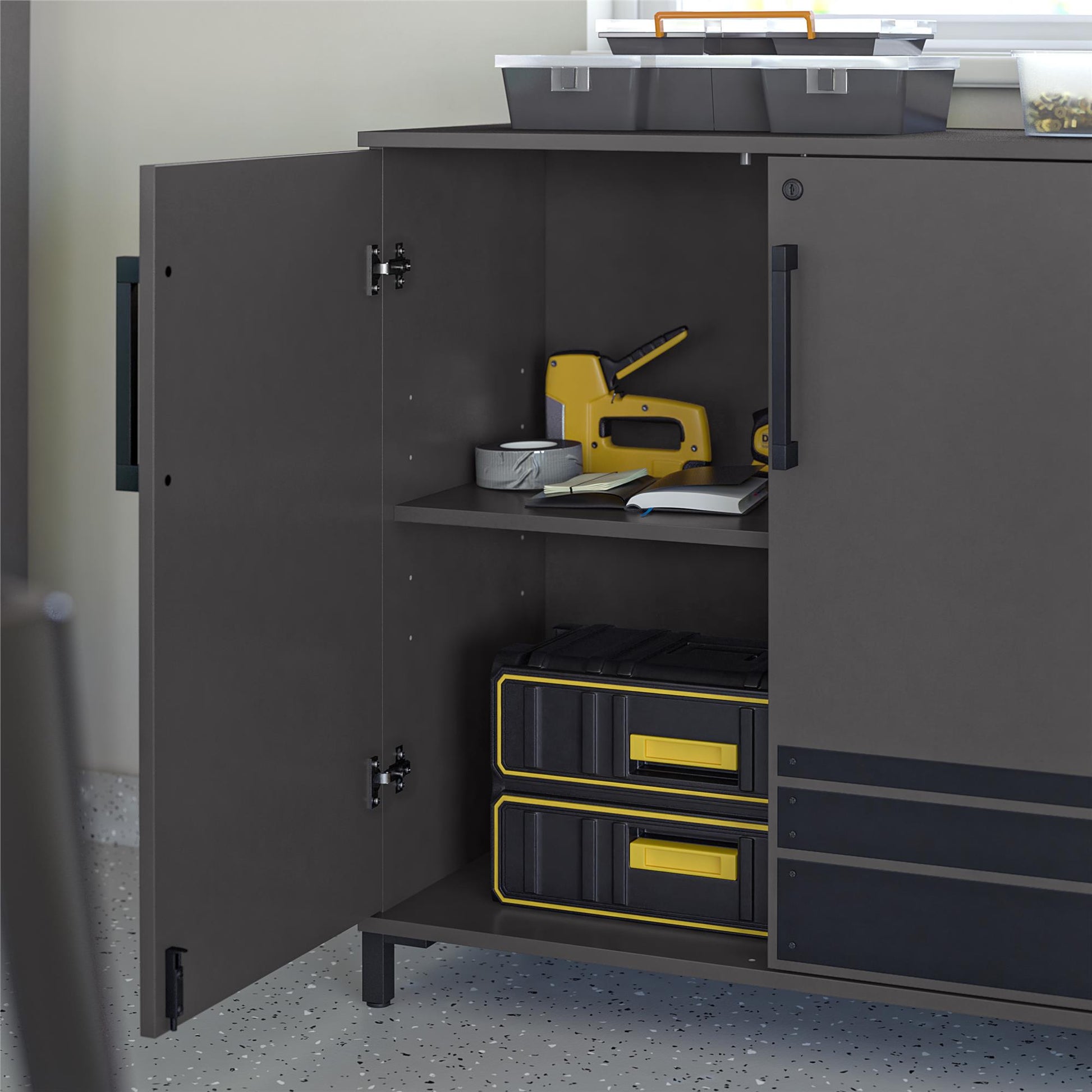 Shelby Garage Base Cabinet 2 Door - Graphite