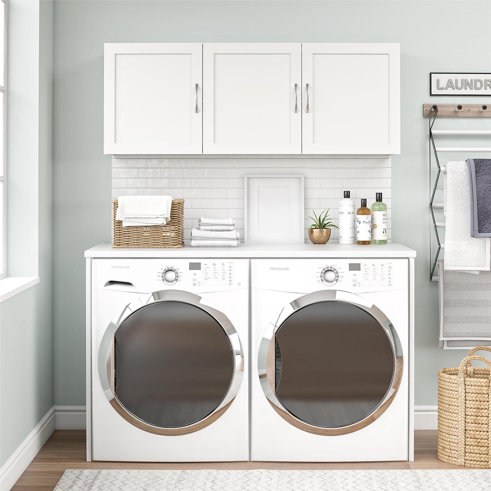 Basin Framed 54" Wall Cabinet - White