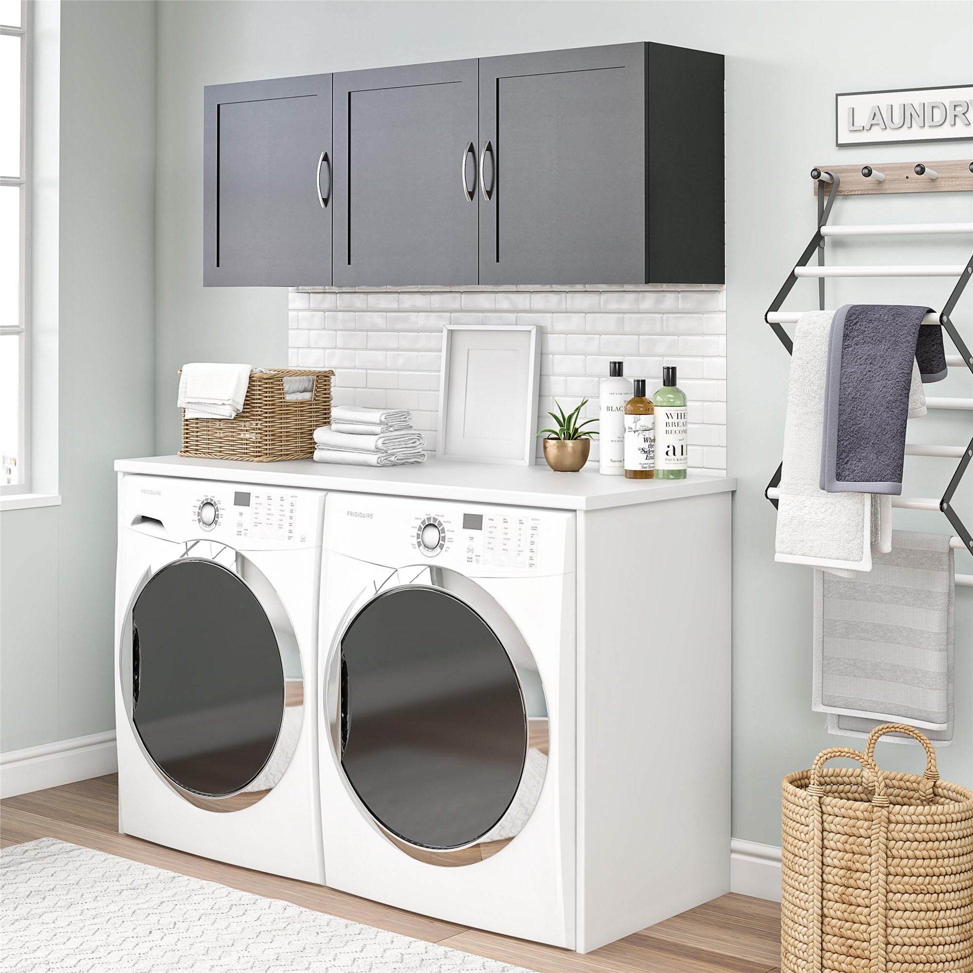 Basin Framed 54" Wall Cabinet - Black