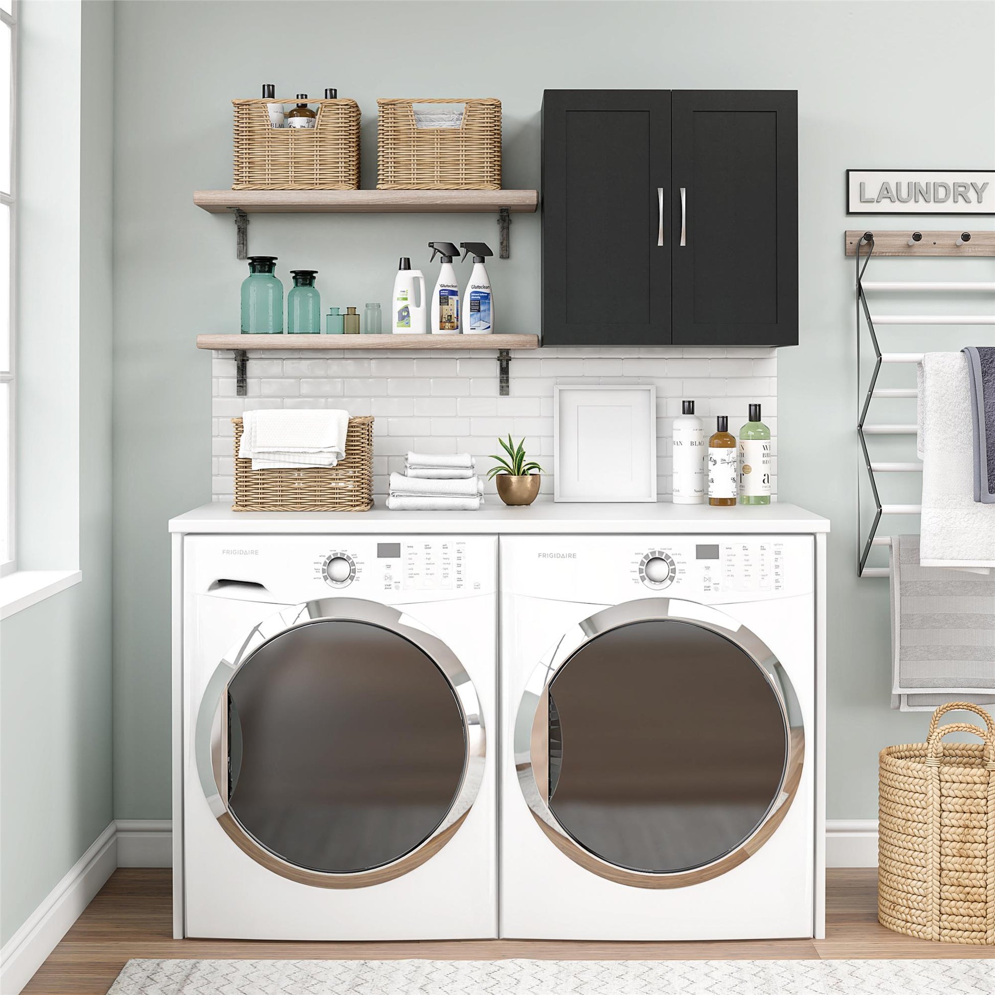 Basin Framed 24" Wall Cabinet - Black