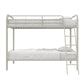 Dusty Twin over Twin Metal Bunk Bed with Slanted Front Ladder and Guardrails - White - Twin-Over-Twin