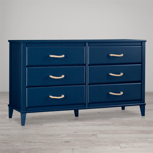 Sierra Ridge Mesa Kids’ 6 Drawer Dresser with Rope Drawer Pulls - Blue