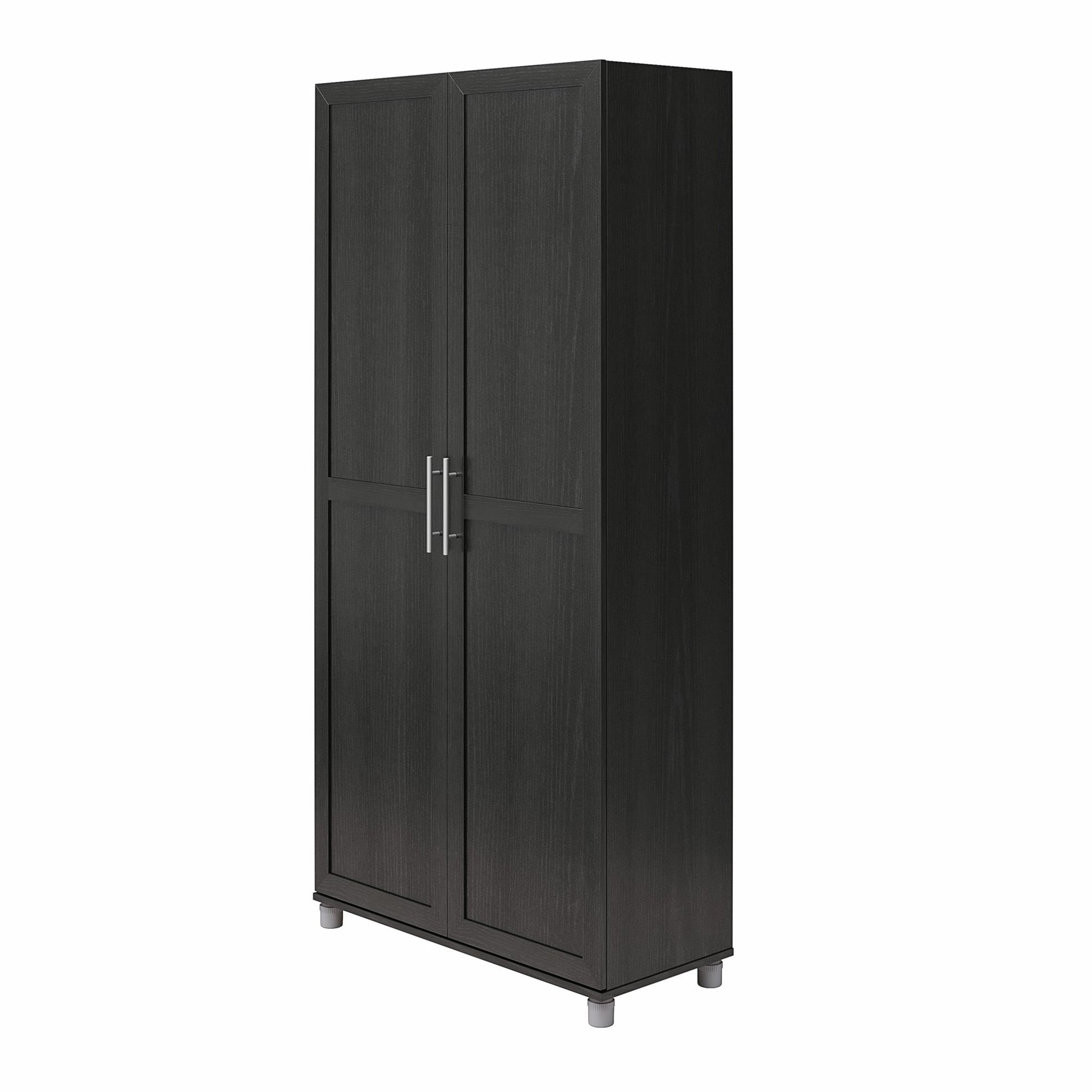 Camberly Framed 36" Utility Storage Cabinet, Black Oak - Black Oak