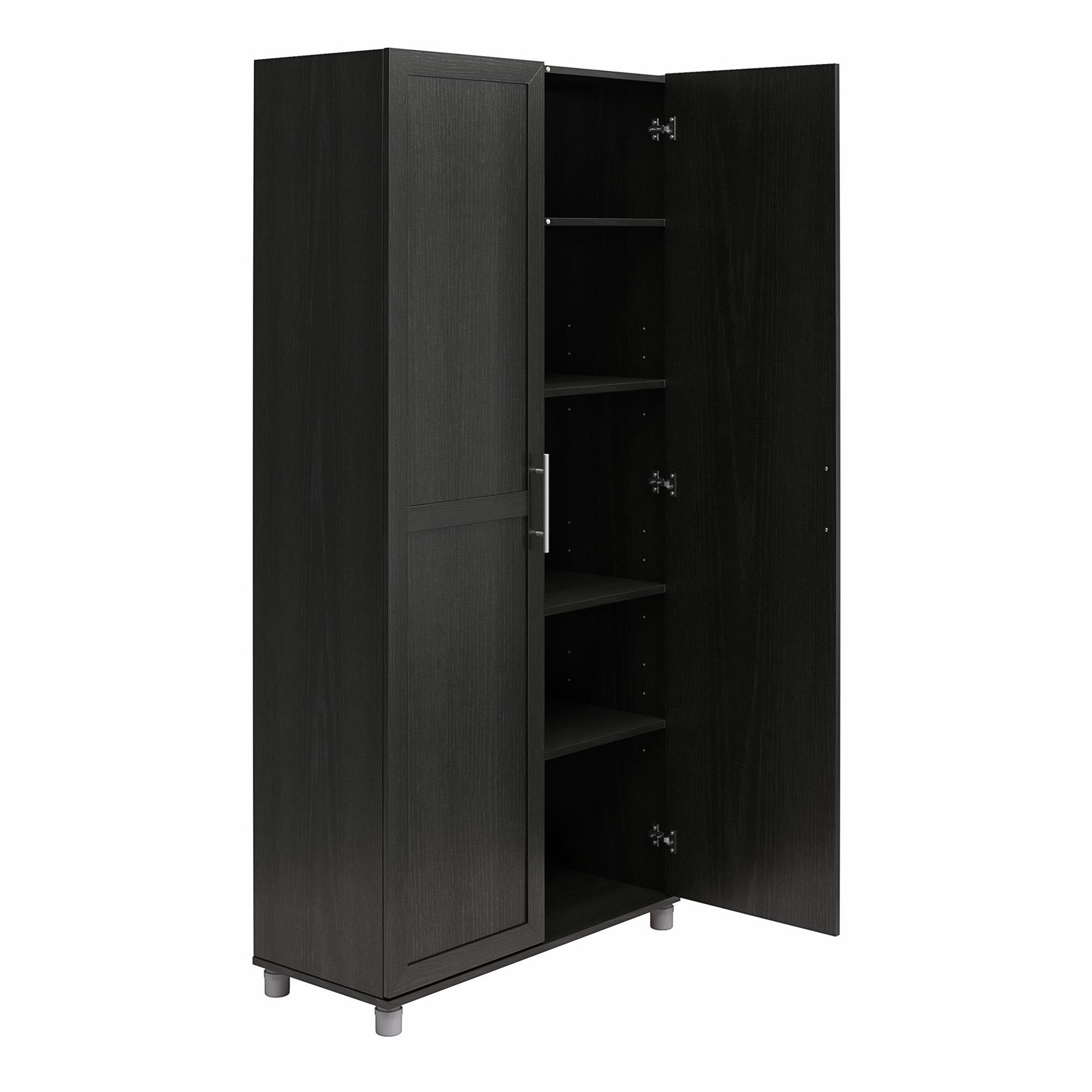 Camberly Framed 36" Utility Storage Cabinet, Black Oak - Black Oak