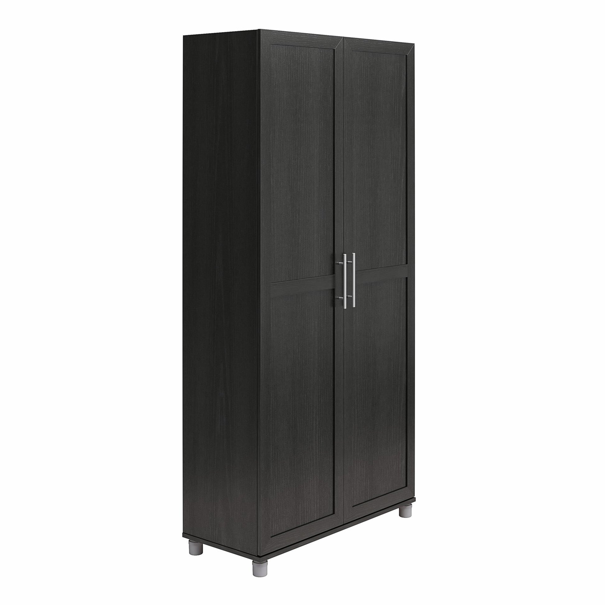 Camberly Framed 36" Utility Storage Cabinet, Black Oak - Black Oak
