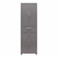 Camberly Framed 4 Door/1 Drawer Storage Cabinet, Graphite Gray - Graphite Grey