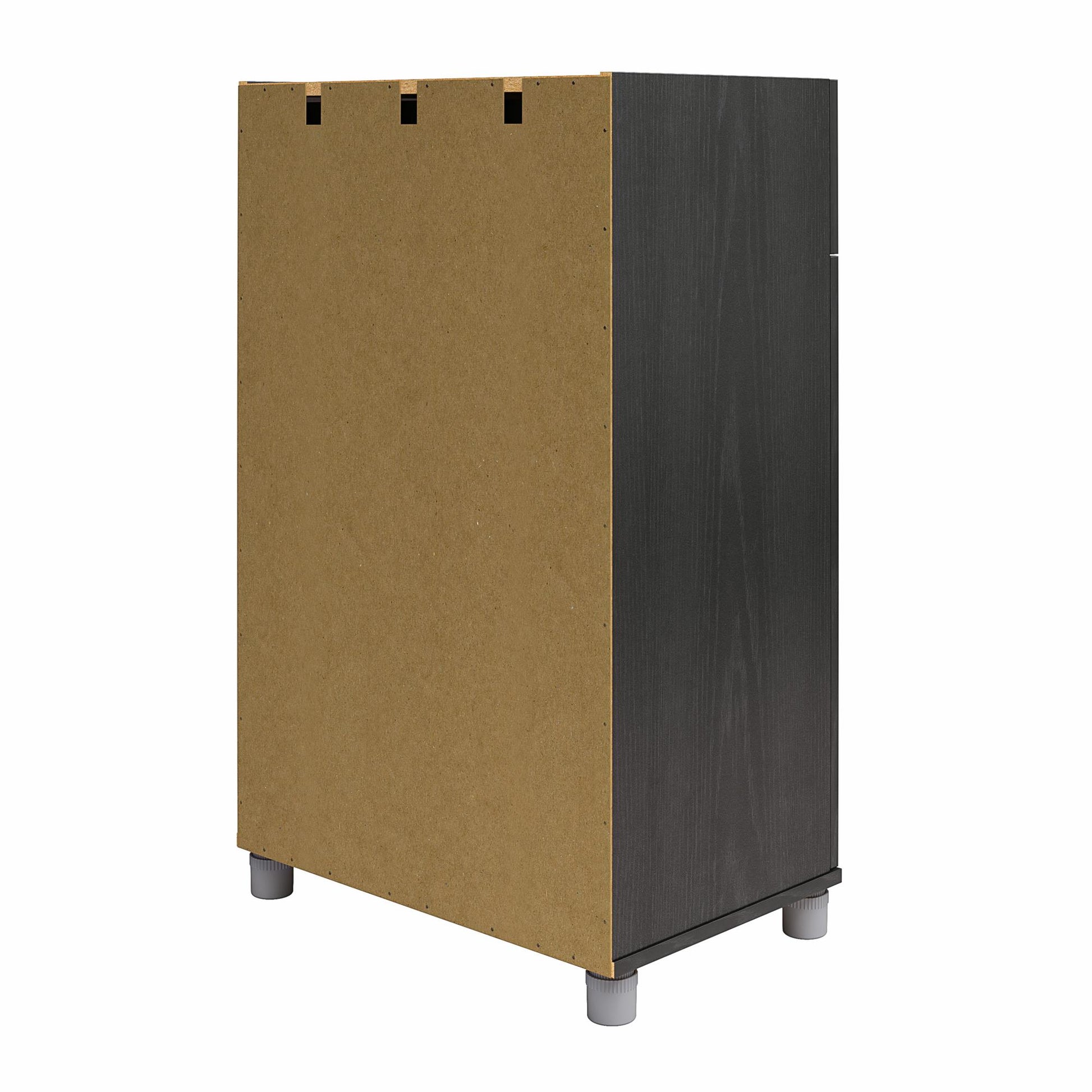 Camberly Framed 2 Door/1 Drawer Storage Cabinet, Black Oak - Black Oak