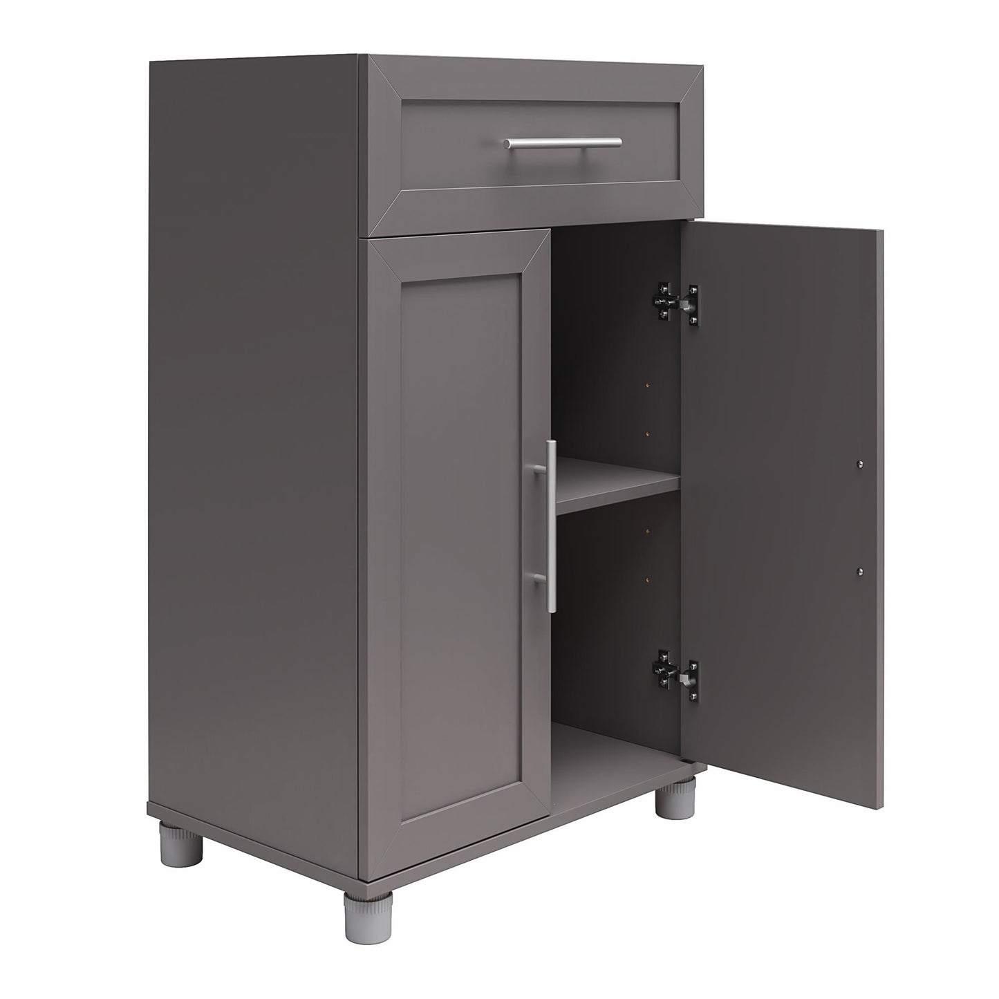Camberly Framed 2 Door/1 Drawer Storage Cabinet, Graphite Gray - Graphite Grey