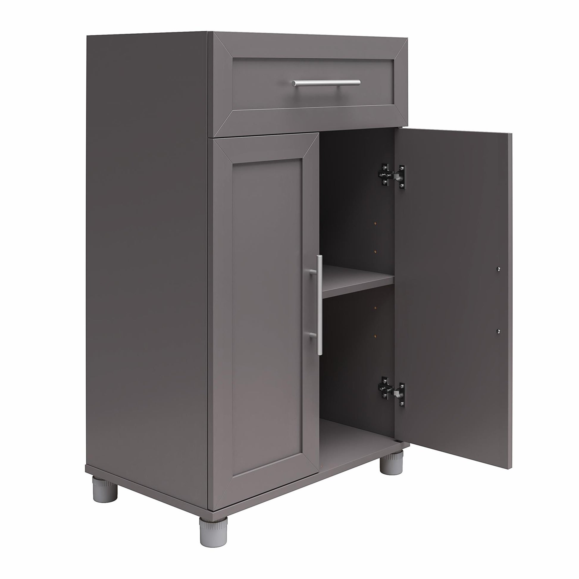 Camberly Framed 2 Door/1 Drawer Storage Cabinet, Graphite Gray - Graphite Grey