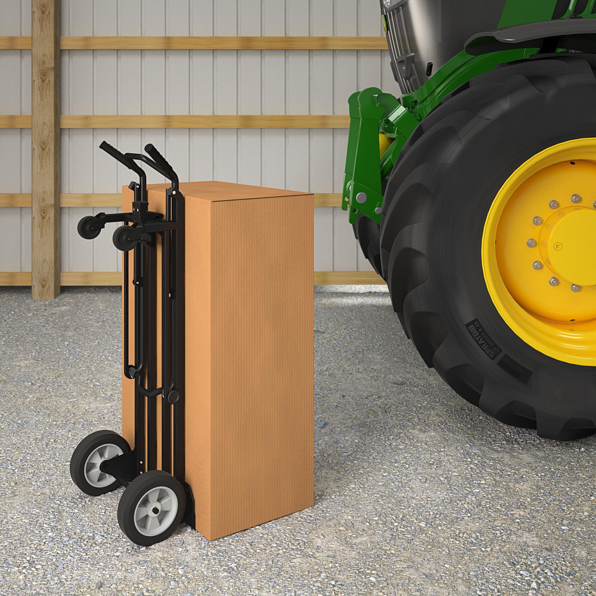 Steel 2 in 1 Hand Truck with 800 lb Weight Capacity - Black / blue